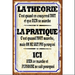 Plaque humoristique théorie/pratique
