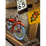 Grande plaque métal déco moto US rétro