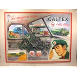 Plaque métal Station-service Caltex publicitaire