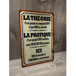 Plaque humoristique théorie/pratique