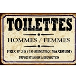 plaque métal toilettes hommes-femmes