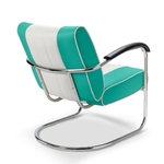 Chaise confort diner bi-colore Pullman turquoise mobilier américain