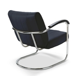 Chaise rétro confort Pullman bleu marine mobilier américain