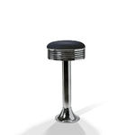 Tabouret de bar sur pied chromé Casey bleu marine mobilier américain
