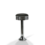 Tabouret de bar sur pied chromé Casey noir mobilier américain
