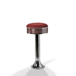 Tabouret de bar sur pied chromé Casey ruby mobilier américain