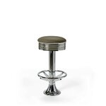 Tabouret de bar avec repose-pieds chromés Casey kaki