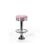 Tabouret de bar avec repose-pieds chromés Casey lilas