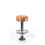 Tabouret de bar avec repose-pieds chromés Casey orange