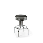 Tabouret de bar bas avec repose-pieds Airline mobilier américain noir