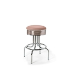 Tabouret de bar bas avec repose-pieds Airline mobilier américain rose