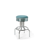 Tabouret de bar bas avec repose-pieds Airline mobilier américain bleu