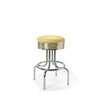 Tabouret de bar bas avec repose-pieds Airline mobilier américain jaune