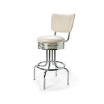 Tabouret de bar bas avec dossier Airline  mobilier américain blanc
