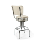 Tabouret de bar bas avec dossier Airline blanc