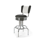 Tabouret de bar bas avec dossier Airline  mobilier américain noir