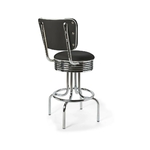 Tabouret de bar bas avec dossier Airline noir