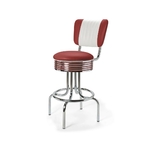 Tabouret de bar bas avec dossier Airline  mobilier américain ruby