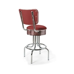 Tabouret de bar bas avec dossier Airline ruby