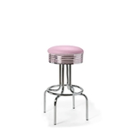Tabouret de bar repose-pieds chromés Airline mobilier américain lilas