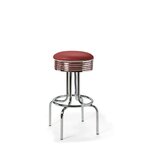 Tabouret de bar repose-pieds chromés Airline mobilier américain ruby