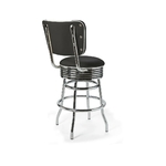 Tabouret de bar Palace Dossier Chrome noir