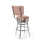 Tabouret de bar Palace Dossier Chrome rose