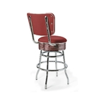 Tabouret de bar Palace Dossier Chrome ruby