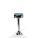 Tabouret de bar sur pied chromé Casey bleu
