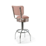 Tabouret de bar dossier bicolore Comet rose