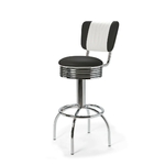 Tabouret de bar dossier bicolore Comet mobilier américain noir