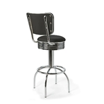 Tabouret de bar dossier bicolore Comet noir