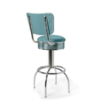 Tabouret de bar dossier bicolore Comet bleu