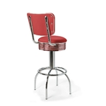 Tabouret de bar dossier bicolore Comet rouge