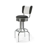 Tabouret de bar Airline Dossier Chrome noir