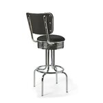Tabouret de bar Airline Dossier Chrome mobilier noir