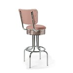 Tabouret de bar Airline Dossier Chrome mobilier rose