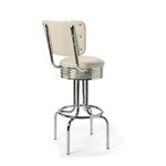 Tabouret de bar Airline Dossier Chrome mobilier blanc