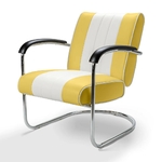 Chaise Pullman CB Chrome mobilier américain jaune