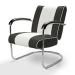 Chaise Pullman CB Chrome mobilier américain noir