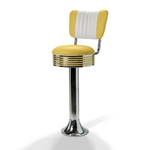 Casey Tabouret de bar Dossier CB 77 Chrome jaune