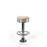 Casey Tabouret de bar Repose-pieds WP 77 Chrome blanc