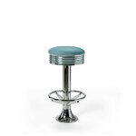 Casey Tabouret de bar Repose-pieds WP 77 Chrome bleu