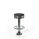 Casey Tabouret de bar Repose-pieds WP 77 Chrome noir
