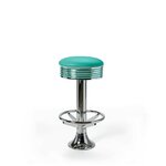 Casey Tabouret de bar Repose-pieds WP 77 Chrome turquoise