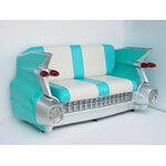 Canapé Cadillac vintage rétro turquoise