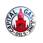 Plaque émaillée Gasoline Oils Capital publicitaire