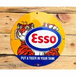 Plaque émaillée publicitaire Tiger Esso vintage rétro