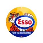 Plaque émaillée publicitaire Tiger Esso