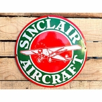 Plaque émaillée Sinclair Aircraft vintage rétro